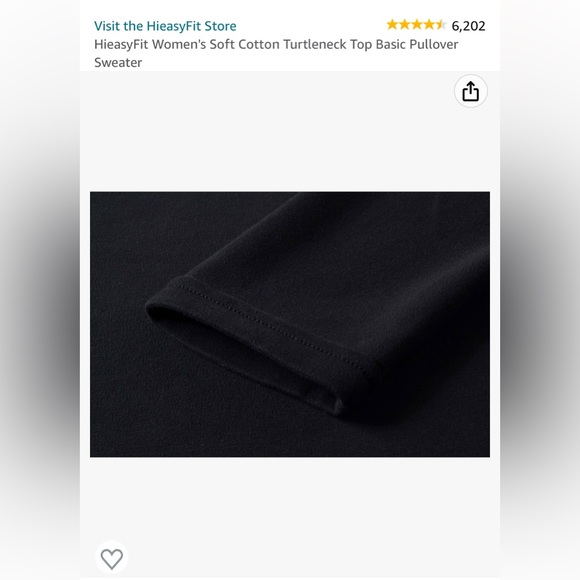 HieasyFit Women's Soft Cotton Turtleneck Top Basic Pullover Sweater - Picture 4 of 10